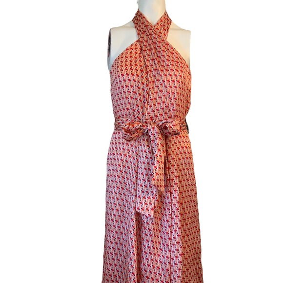 Club Monaco Dress Crisscross Halter Neckline Abstract Asymmetrical Size 0 - Picture 2 of 11